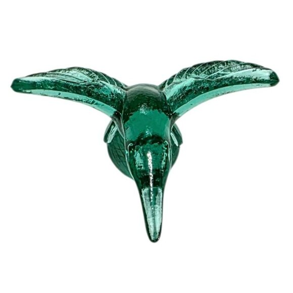 VTG Crea Murano Hummingbird Figurine Green Art Glass Milano Italy Bird Sculpture - Picture 2 of 12